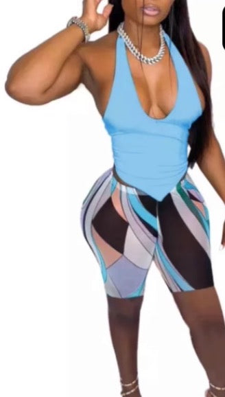 2 pieces Back Out with Shorts (Good Stretch)